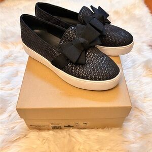 Michael Kors Woven Fabric Val Platform Sneaker Platform Black Size 36